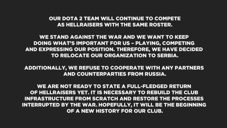 HellRaisers anunció un regreso a Dota 2