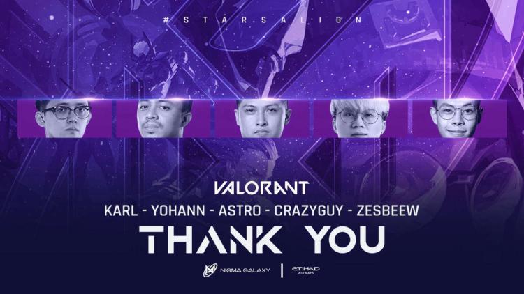 Nigma Galaxy se despidió del roster principal el Valorant