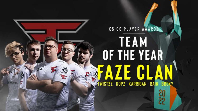 FaZe Clan se convirtió en el mejor equipo de 2022 según ESL