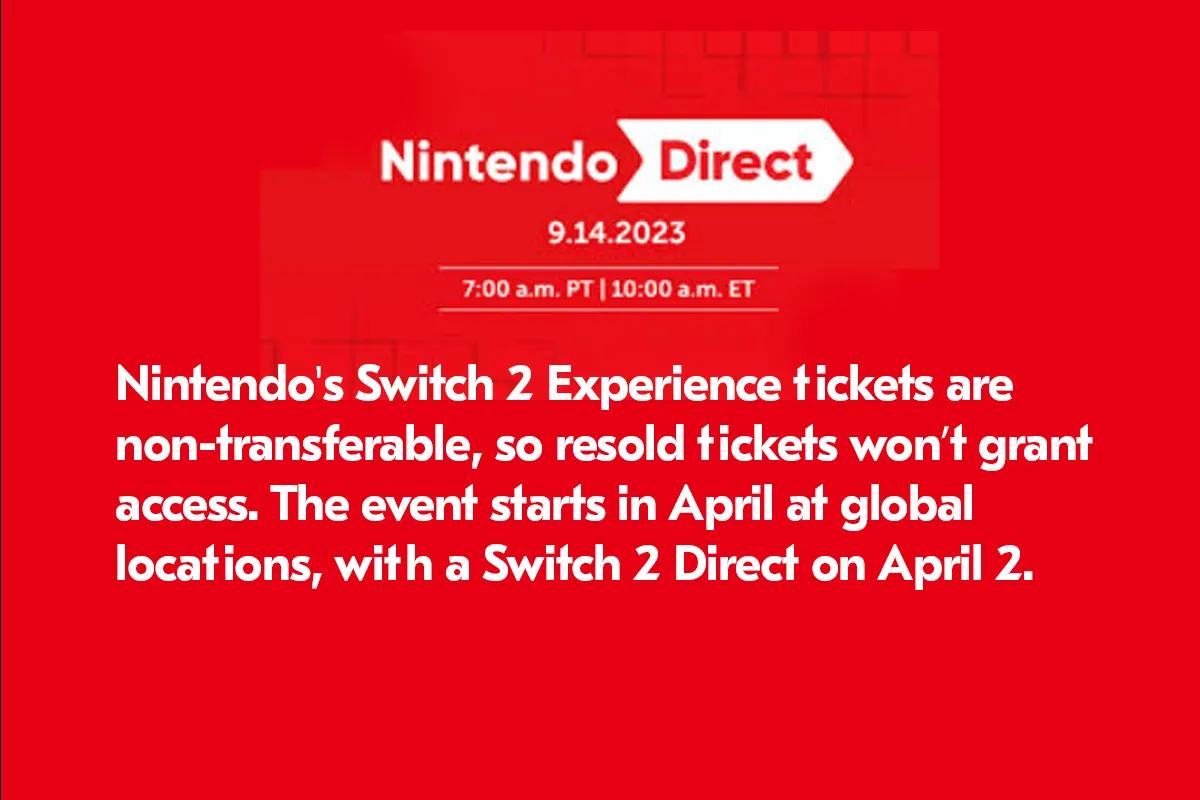 Entradas intransferibles para Nintendo Switch 2 Experience en eBay