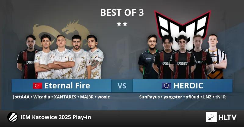 Eternal Fire se impone a HEROIC en una tensa partida en el IEM Katowice 2025