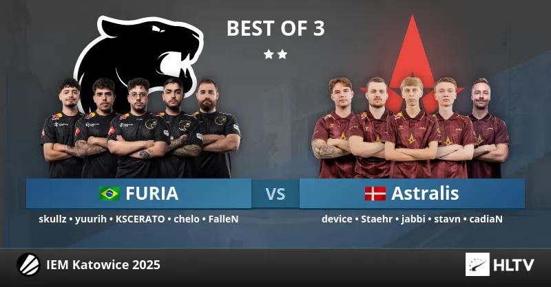 Astralis se impone a FURIA Esports en una emocionante semifinal de la fase inferior del IEM Katowice 2025