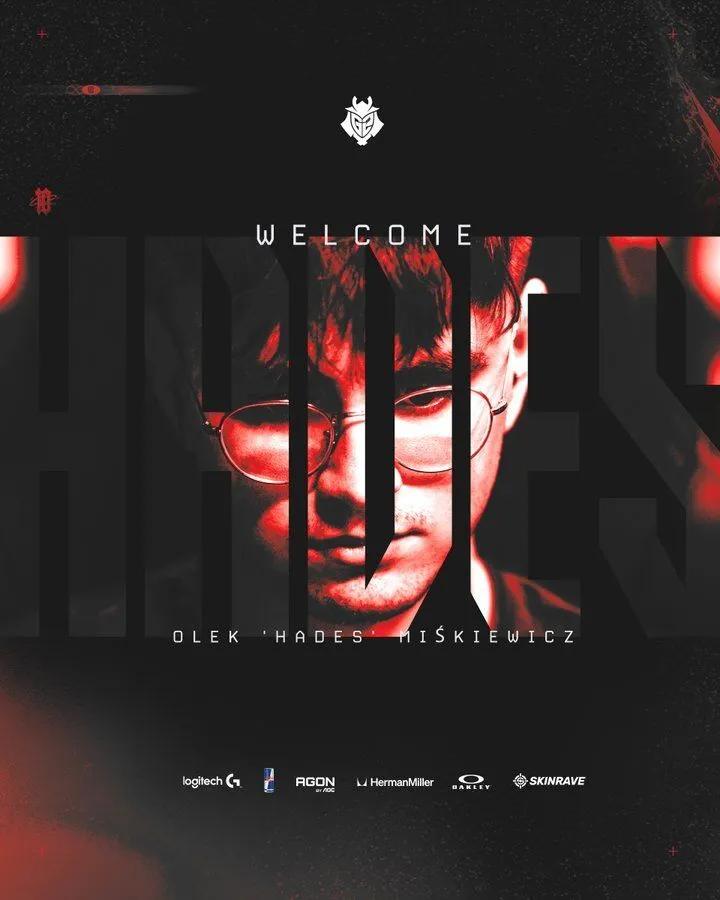 G2 ficha a un nuevo francotirador en lugar de M0NESY, el ex jugador de Monte Hades se incorpora