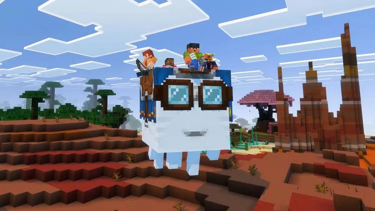 Los jugadores de Minecraft utilizan Ghastos Felices para construir ingeniosos lanzadores de multitudes
