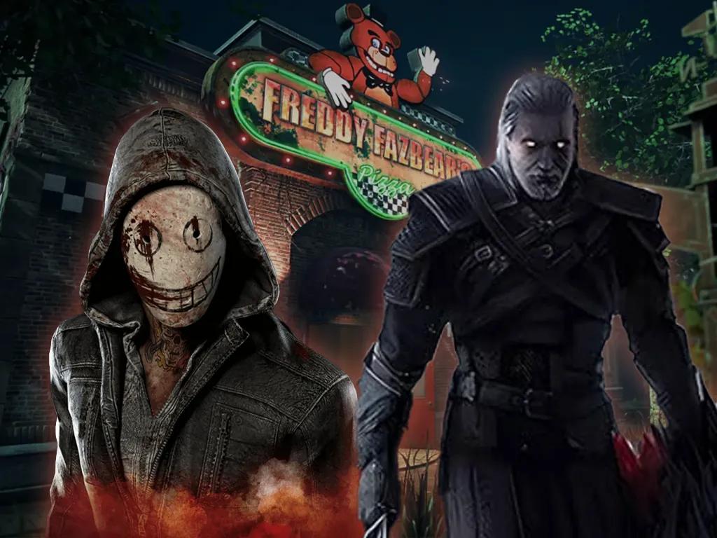 Dead by Daylight x Witcher x FNAF: Geralt, Springtrap y Pizza Deathtraps