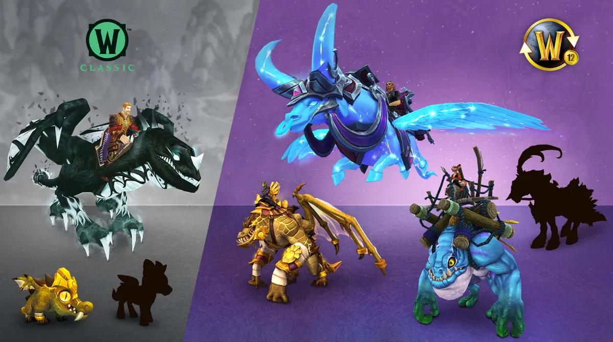 World of Warcraft revela las recompensas de los 12 meses de suscripción de 2026 con las nuevas monturas Aurochs astrales y Drake Sha-Scarred