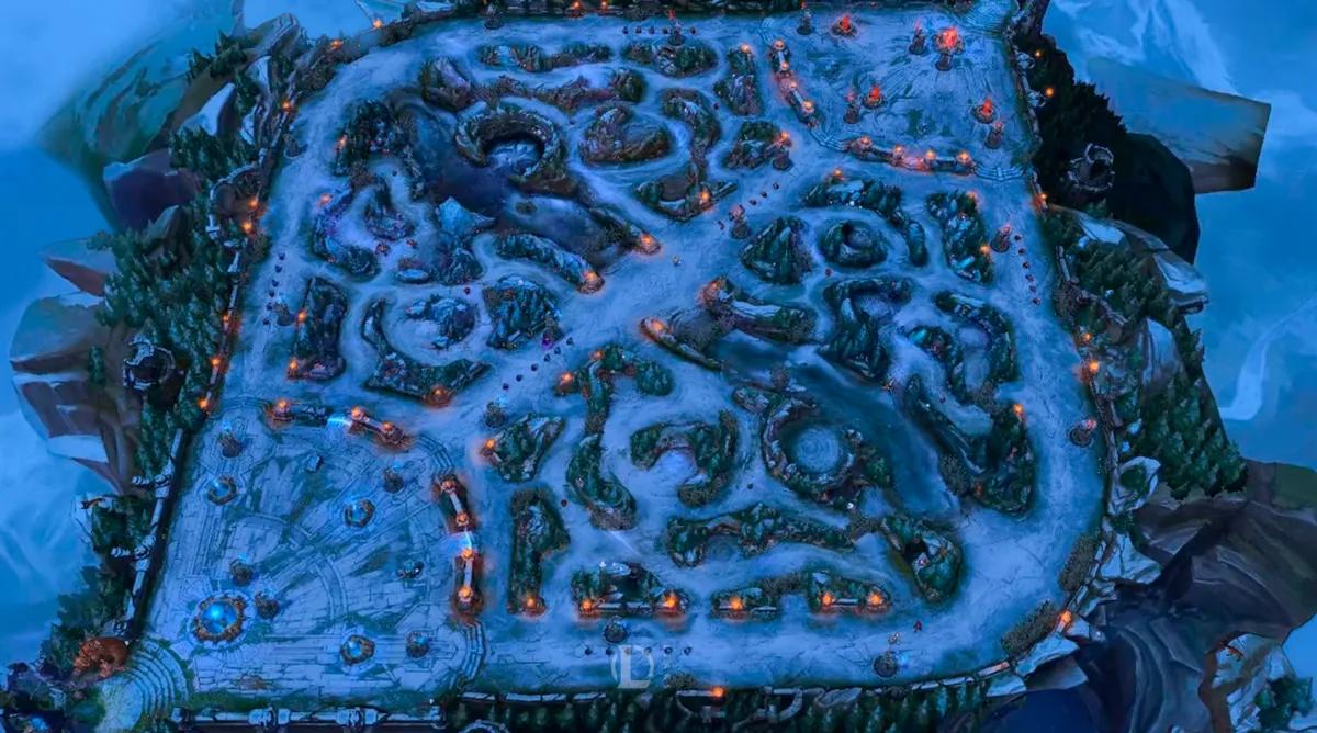 Vuelve el mapa de invierno en el parche 25.23 de League of Legends