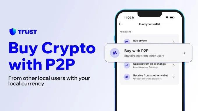 Trust Wallet lanza un servicio P2P para el comercio de criptomonedas en más de 150 países