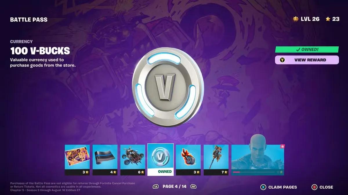 Fortnite anuncia cambios en el precio de los V-Bucks y en las recompensas del Pase de Batalla