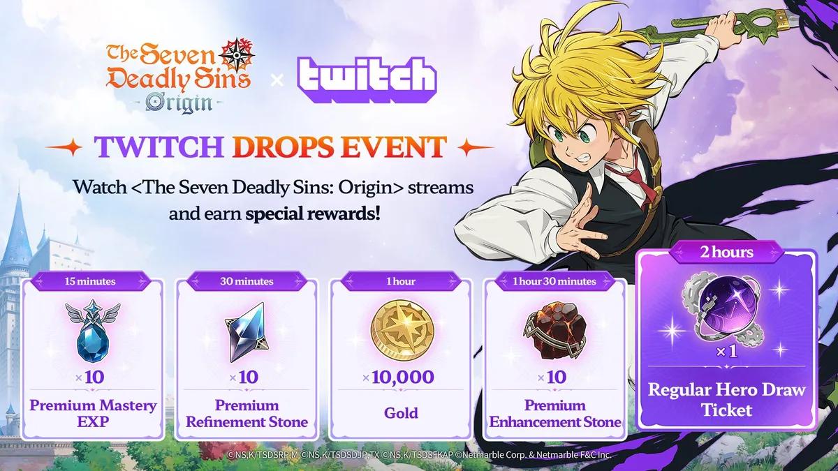 Netmarble anuncia el evento Twitch Drops para The Seven Deadly Sins: Origin