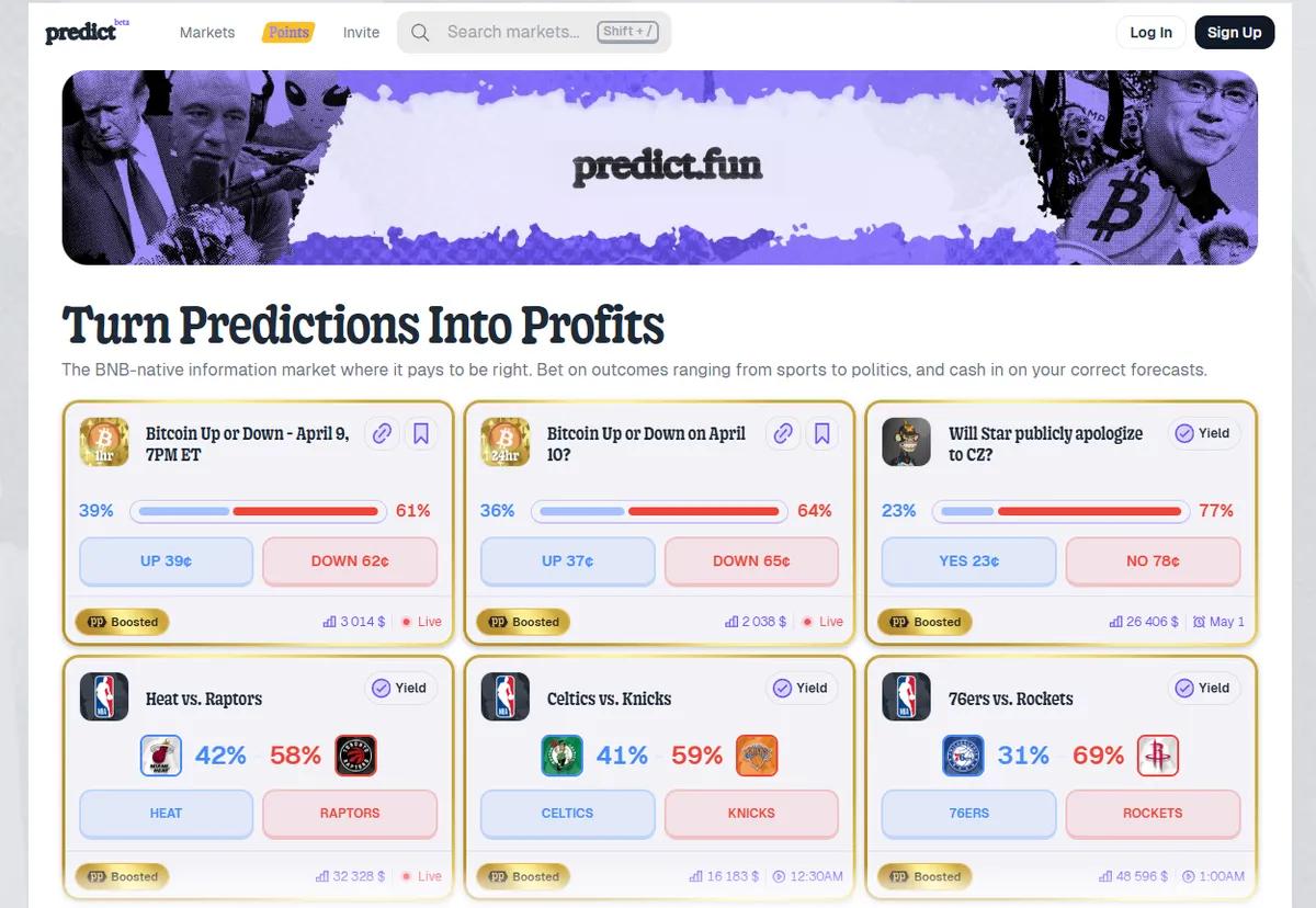 Binance Wallet integra los mercados de predicción Predict.fun en la cadena BNB