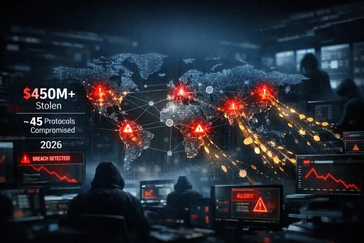 Los hackers ya han robado más de 450 millones de dólares de aproximadamente 45 protocolos de criptomonedas en 2026.