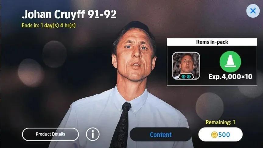 eFootball incorpora a Johan Cruyff: nuevo estilo de juego de conexión y paquete de entrenador.