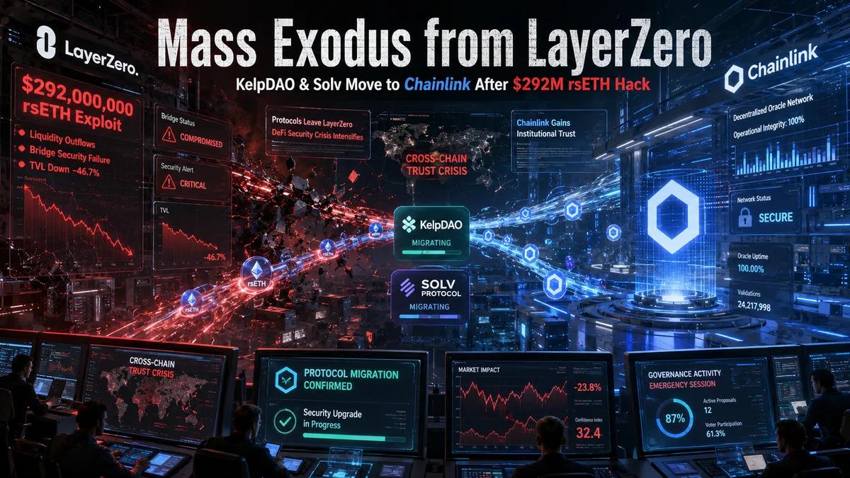 Éxodo masivo de LayerZero: KelpDAO y Solv Protocol migran a Chainlink tras el hackeo de rsETH por 292 millones de dólares