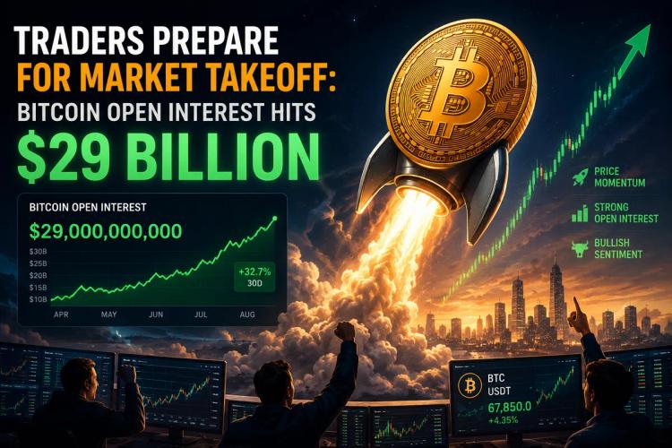 Los operadores se preparan para el despegue del mercado: el interés abierto de Bitcoin alcanza los 29 mil millones de dólares.