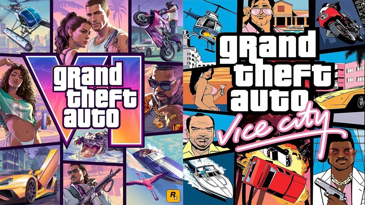 Los fans notan similitudes entre las portadas de GTA 6 y GTA: Vice City.
