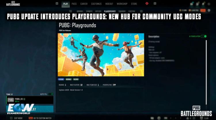 La actualización de PUBG presenta «Playgrounds»: un nuevo centro para los modos con contenido generado por la comunidad