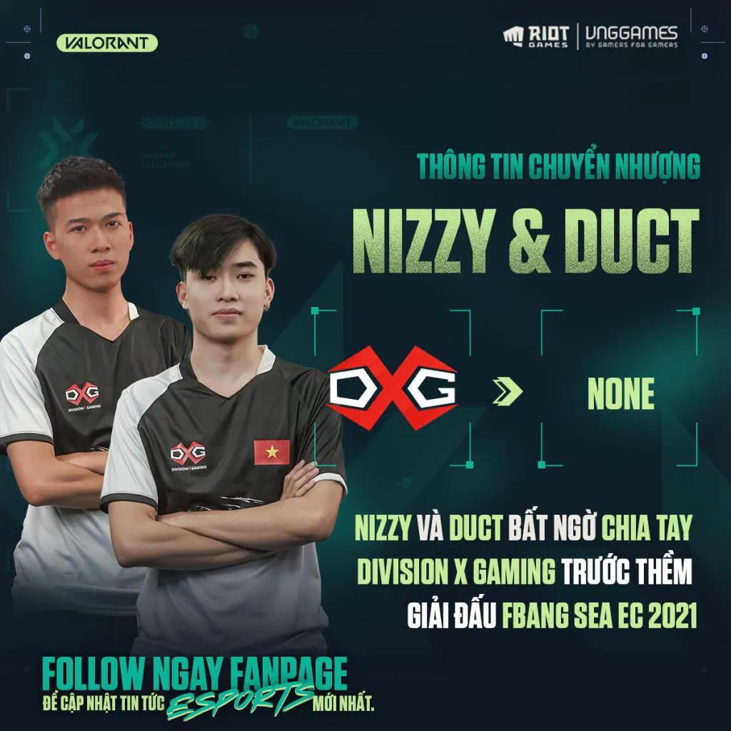 DivisionX Gaming se separó de DucT y Nizzy