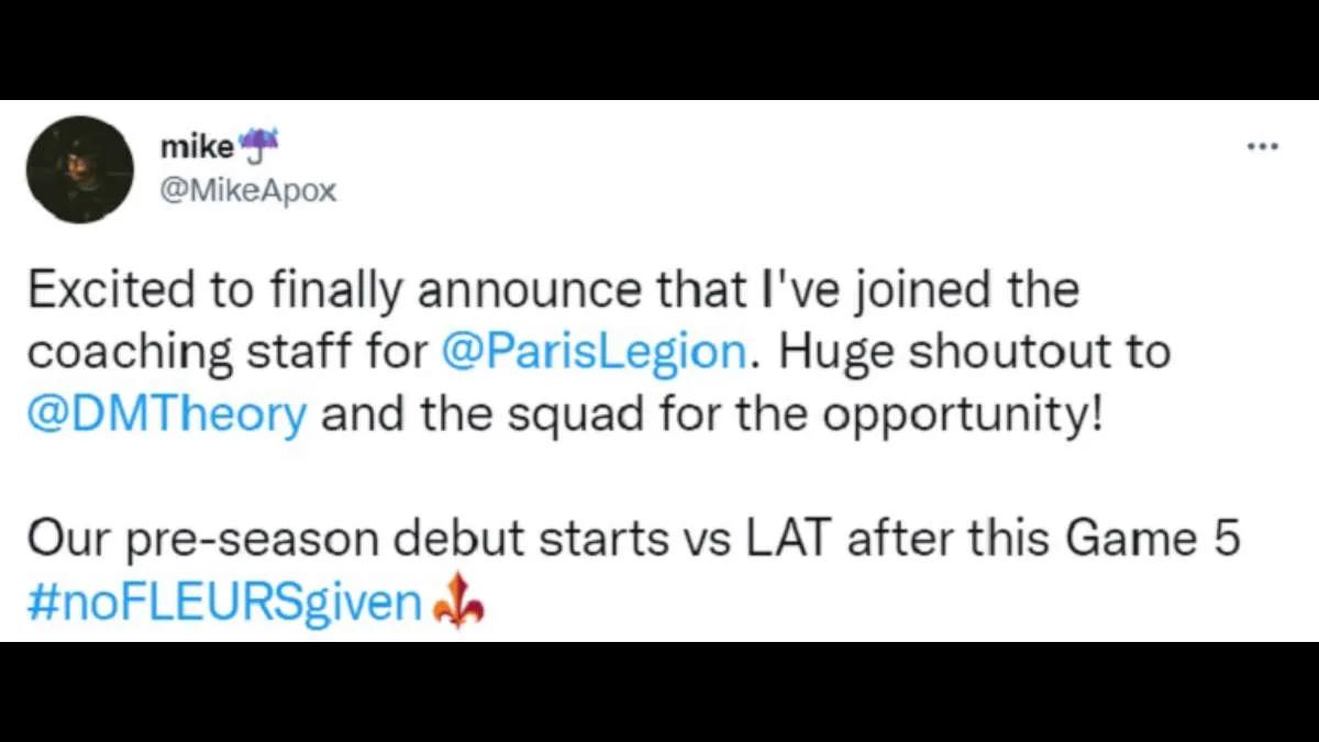 Apox se convirtió en parte de Paris Legion