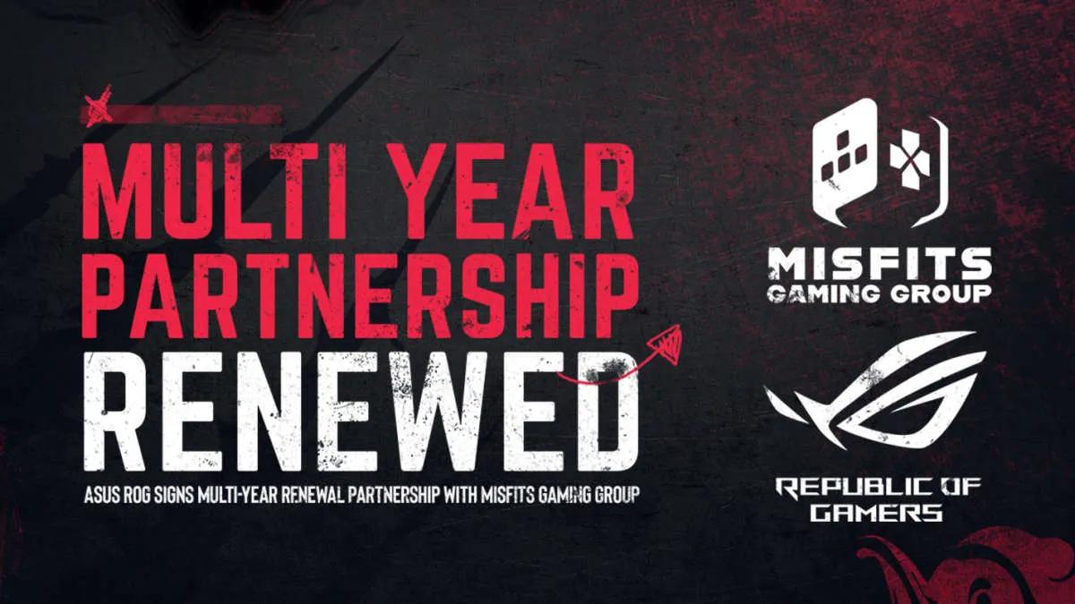 Misfits Gaming Group renueva su asociación con Republic of Gamers