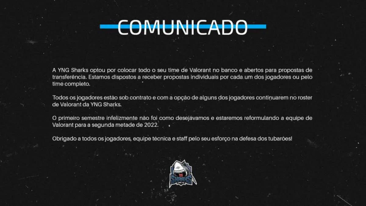 Sharks Esports se separó de VALORANT