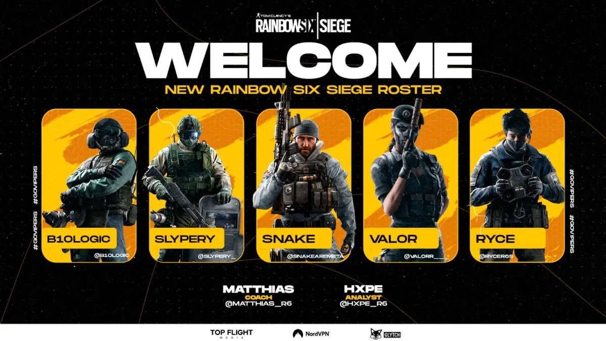 Vipers firmó la lista de Rainbow Six