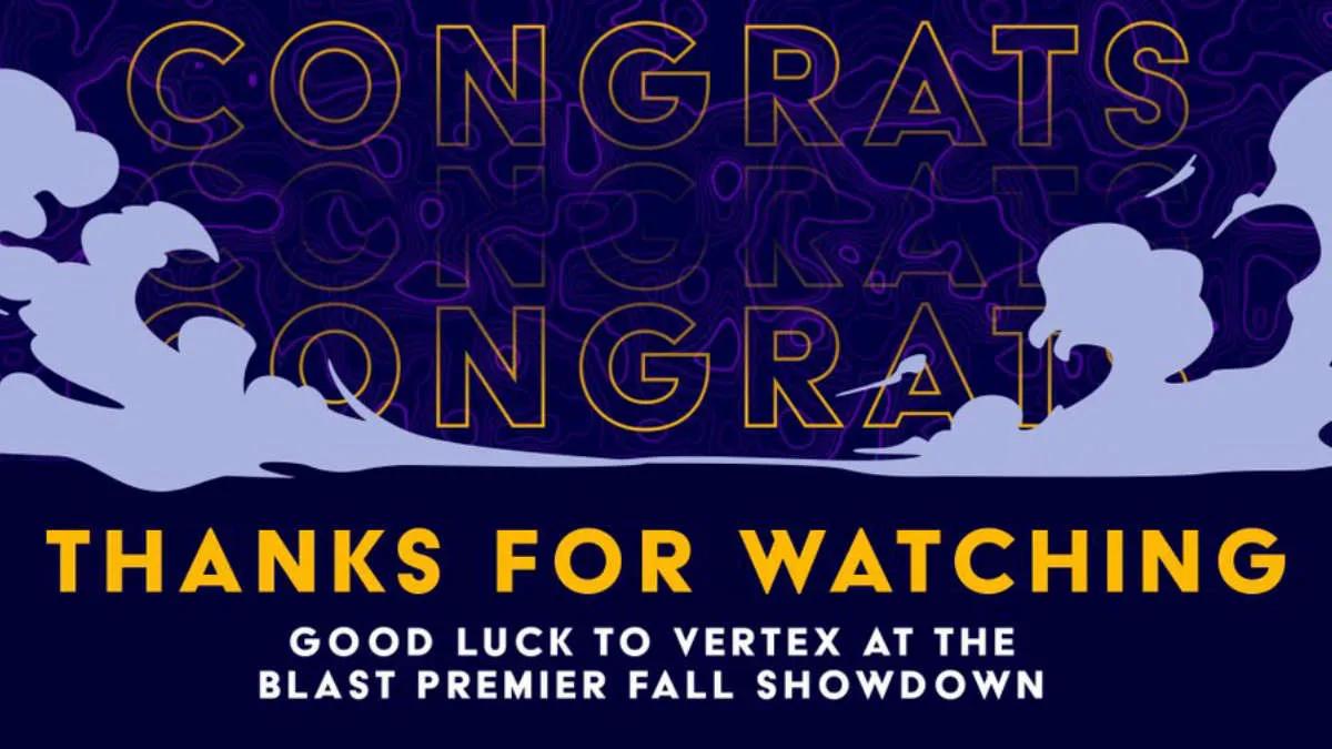 VERTEX Esports Club actuará en BLAST Premier: Fall Showdown 2022