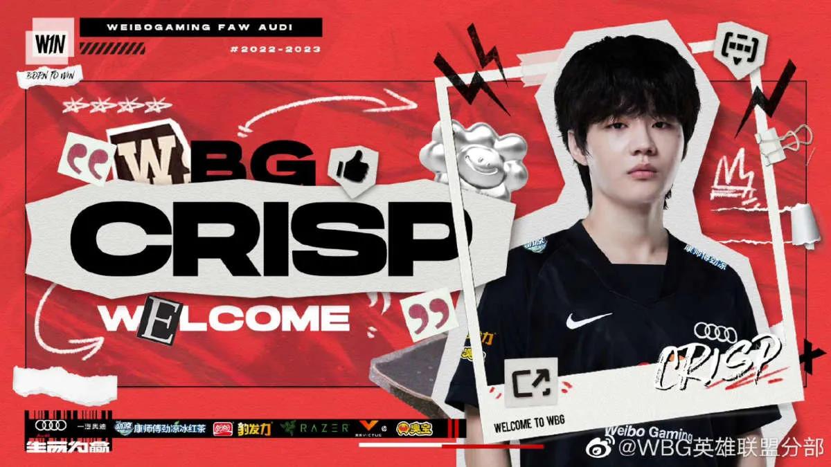 Crisp se convierte en jugador Weibo Gaming