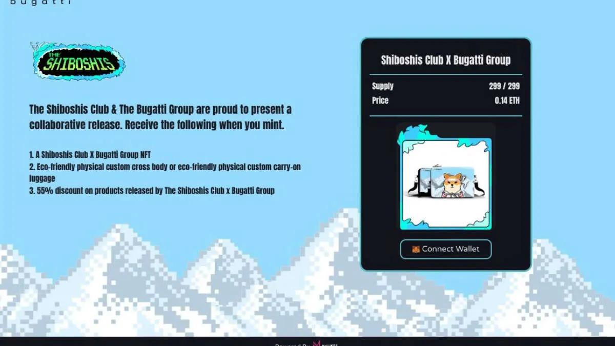 La colección NFT- de Shiba Inu y Bugatti Group se agotó en 4 minutos