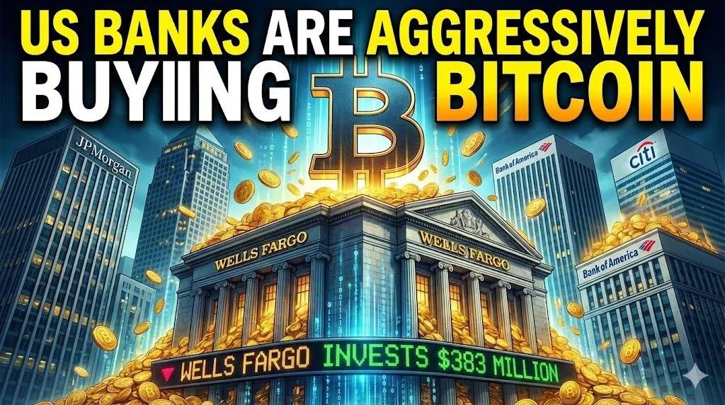 Los bancos estadounidenses están comprando bitcoin de forma agresiva: Wells Fargo invierte 383 millones de dólares