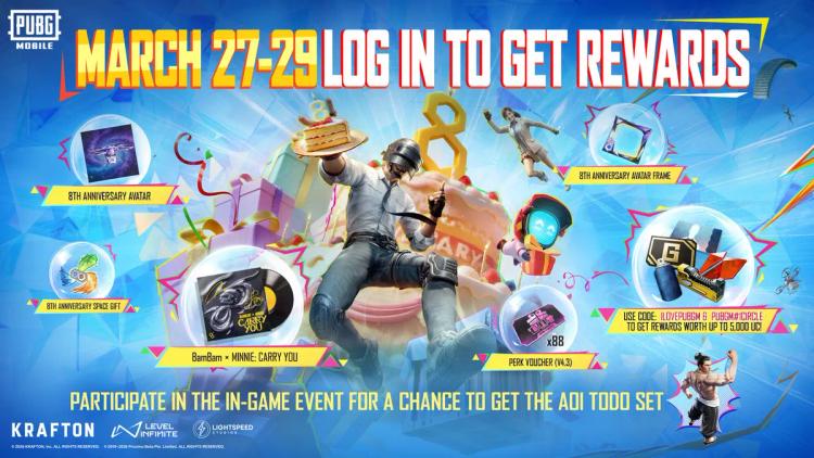 PUBG MOBILE inicia la celebración de su octavo aniversario con recompensas y eventos exclusivos.