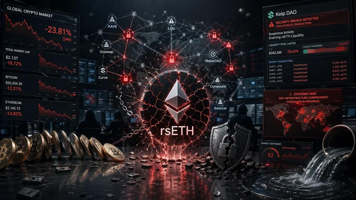 ¡Todo el mercado de criptomonedas está en peligro! El hackeo de rsETH Kelp DAO se convierte en una crisis sistémica de DeFi.