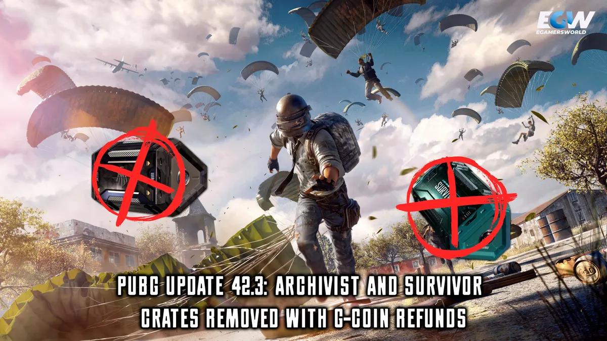 Actualización 42.3 de PUBG: se han eliminado las cajas «Archivist» y «Survivor» y se han devuelto las G-Coins correspondientes