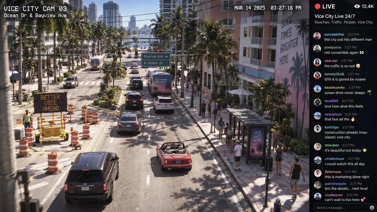 Los usuarios propusieron una nueva idea de marketing para GTA 6: cámaras de vigilancia las 24 horas en Vice City
