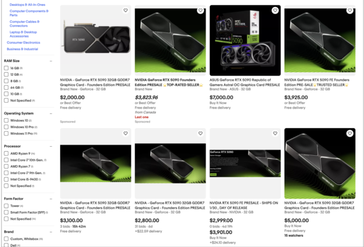 GeForce RTX 5090 en eBay por hasta $7000 antes del lanzamiento 1