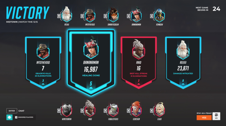 Los desarrolladores de Overwatch 2 planean el regreso de las icónicas cartas de votación de final de partida de OW1 1