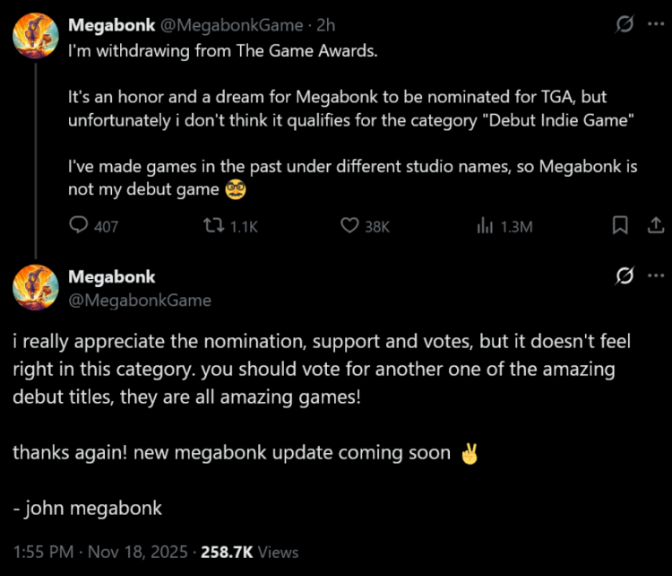 Megabonk Rejoins The Game Awards Race Through Players' Voice Vote 2