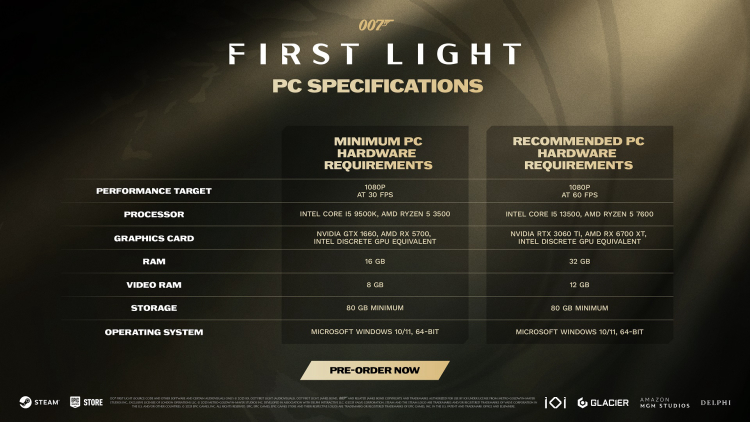 007 First Light System Requirements Revealed by IO Interactive 1