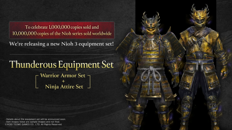 Todos los propietarios de Nioh 3 recibirán un regalo gratuito para celebrar los 10 millones de ventas de la franquicia 1
